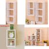 Wooden Grid Wall Shelf With Multiple Compartments For Home Bedroom Storage Solution