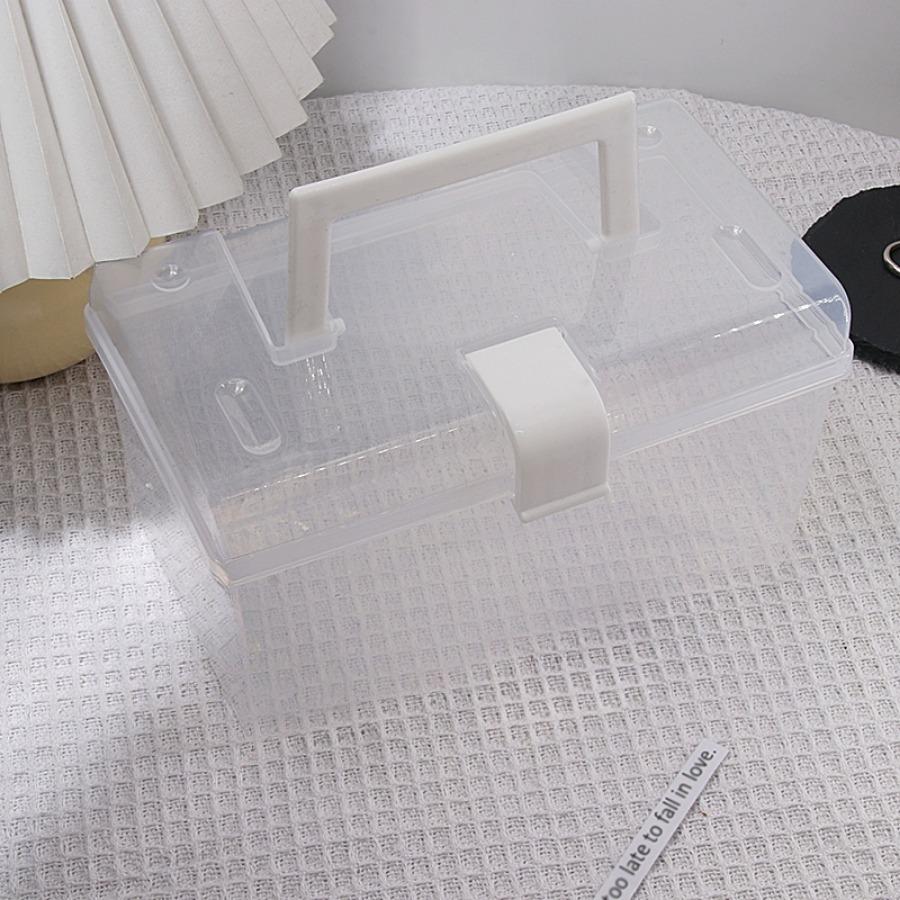 Tragbare kleine Box Kunststoff Aufbewahrungsbox transparente Klebebandabdeckung Staubaufbewahrungsbox Desktop-Abdeckung diverse Snacks Aufbewahrungsbox