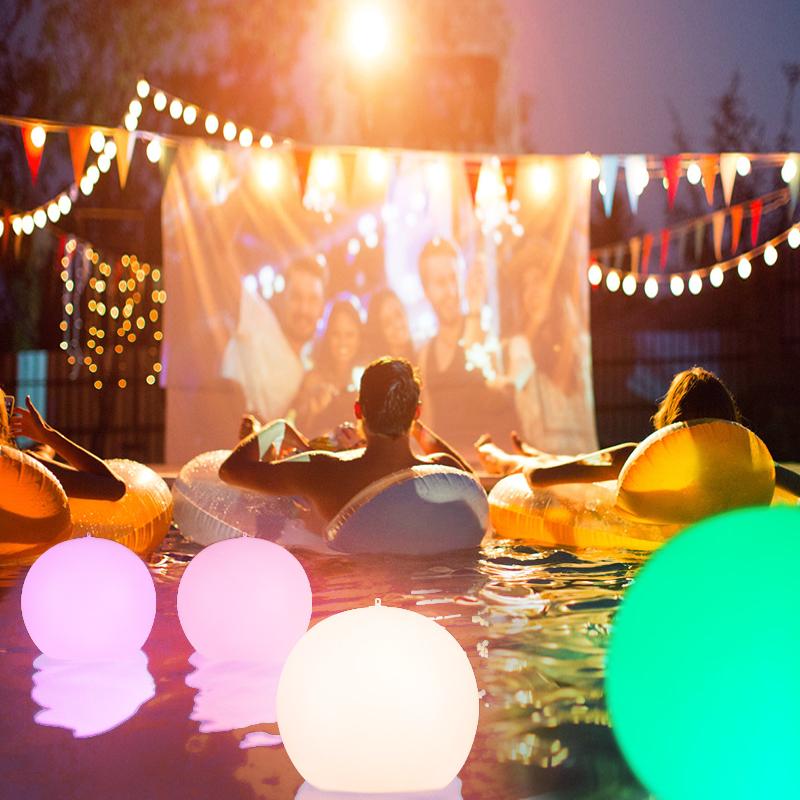 Large Led Balloon Inflatable Luminous Toy Blow Up Beach Large Waterproof For Water Pool Party Outdoor Balloons Garden  Led
