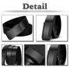 [White Fang] Belt, Automatic Buckle, Genuine Leather, Business, Casual, Alloy, Simple, Gift, Formal, Men's BTA430 (Black)