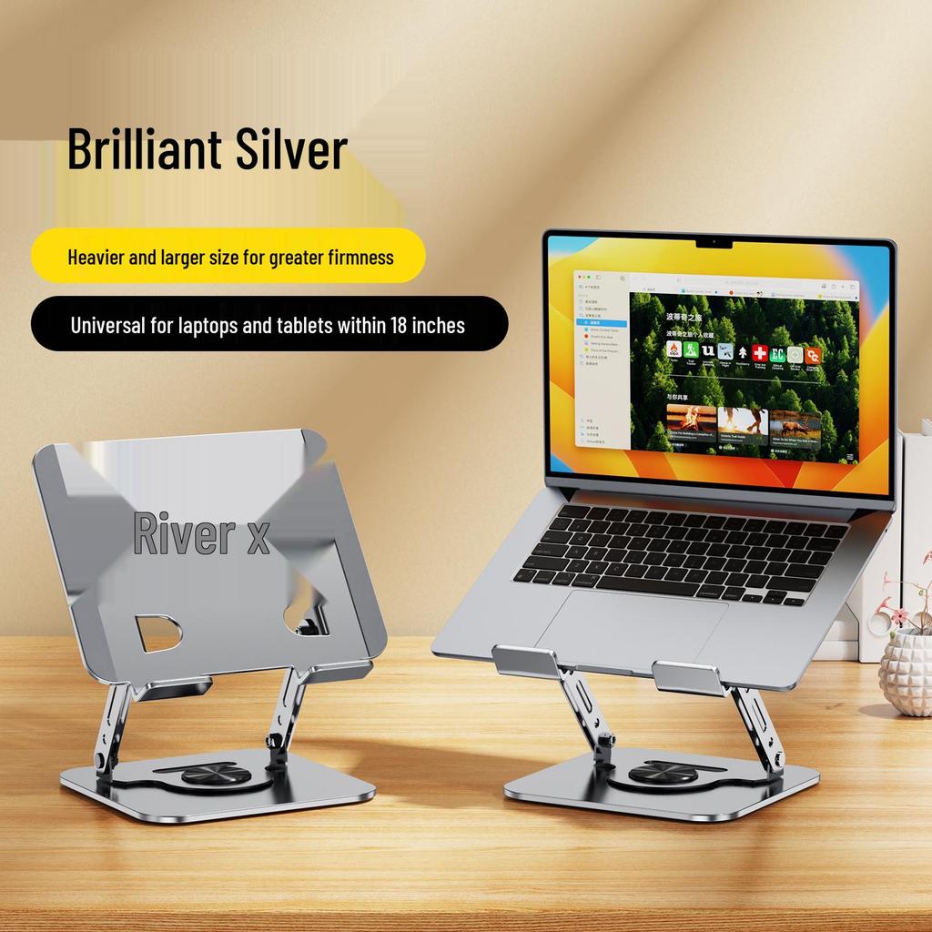 Universal Portable Laptop Stand - Carbon Steel, Non-Slip Silicone, Folding Aluminum Alloy Design