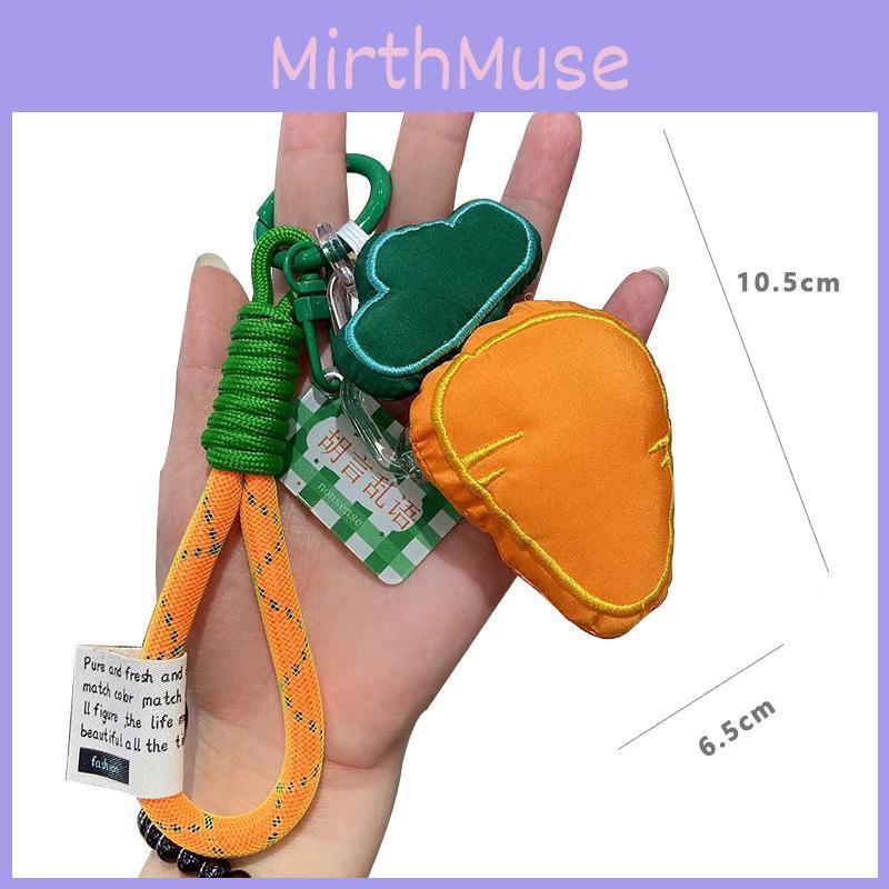 Adorable Soft Fabric Strawberry And Carrot Hanging Pendant Keychain For Stylish Use