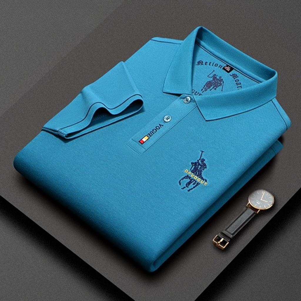 Trend Hub Polo Shirt New Men's Short-sleeved Polo Shirt Mens Embroidery Casual Business Polo Shirt