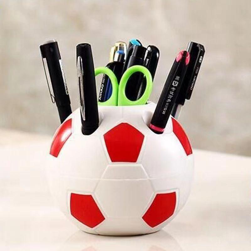 

Football Shaped Storage Pen Holder Toothpaste Toothbrush Storage Box Single storage bucket білий/червоний