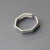New Simple 925 Sterling Silver Jewelry  Exquisite Geometric Hollow Double Fashion Opening Rings  R025