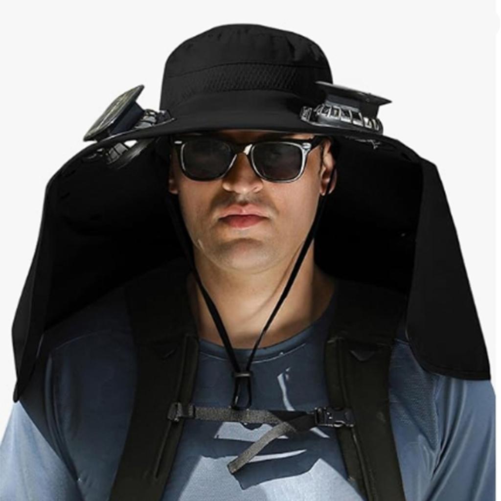 Outdoor Wide Brim Sun Hat With Solar Fan Wide Brim Solar Fan Usb Charging Outdoor Fishing Hat New Sun Protection Fishing Hat