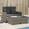 Vidaxl Divano da Giardino con Cuscini, 2 Posti, Grigio, Polyrattan