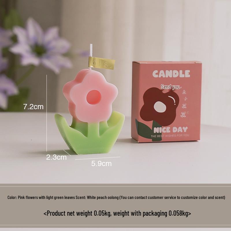 Handmade Floral Scented Candle Gift for Teacher's Day and Birthdays