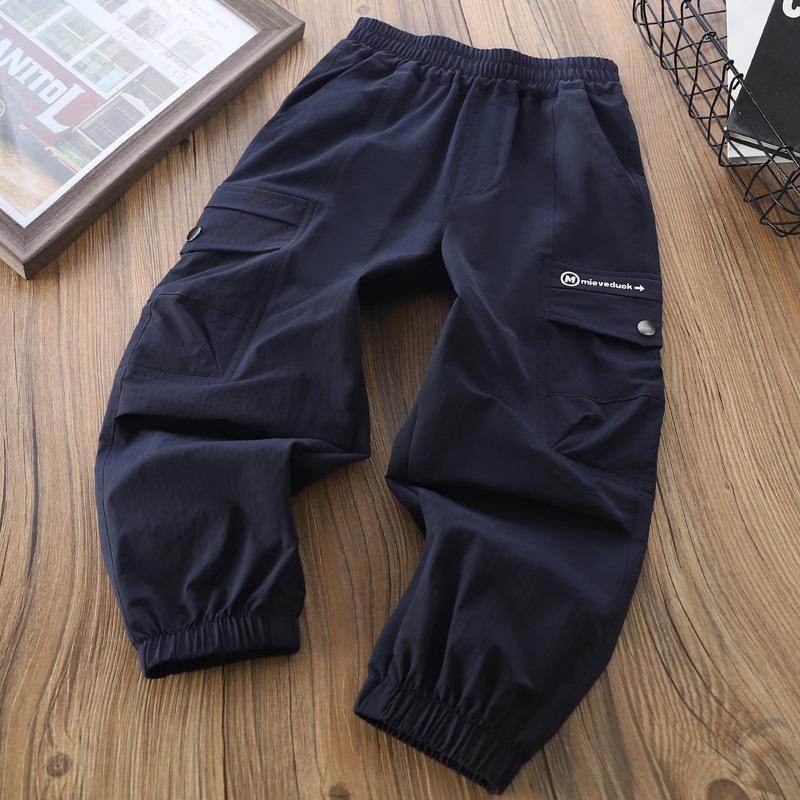 

2025 Autumn Kids Water-Repellent Sports Cargo Pants - Breathable & Versatile for Boys and Girls 110 cm темно-синий