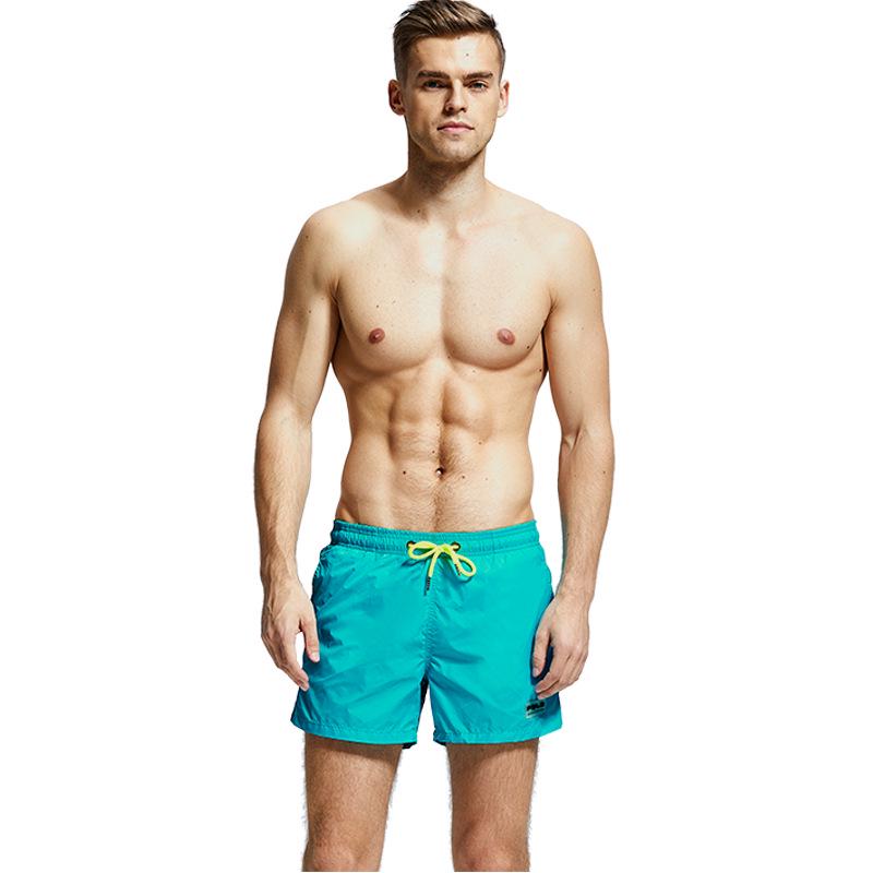 

Мужские модные однотонные свободные пляжные шорты-боксеры для плавания и купания в горячих источниках, большие размеры, длина три четверти