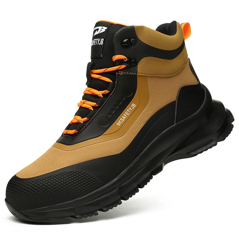 Fashion Work Safety Boots Man Steel Toe Safety Shoes High Top Protective Work Shoes for Men Women Waterproof Lace Up Work Boots Size 48