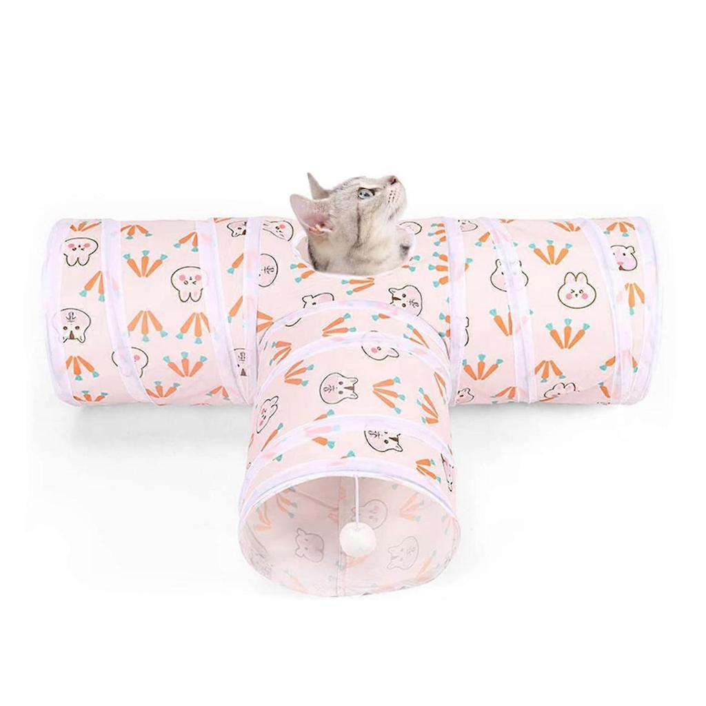 for Cat Tunnel Tube Collapsible Tunnels for Pet Peek Hole Hide-and-Seek Game