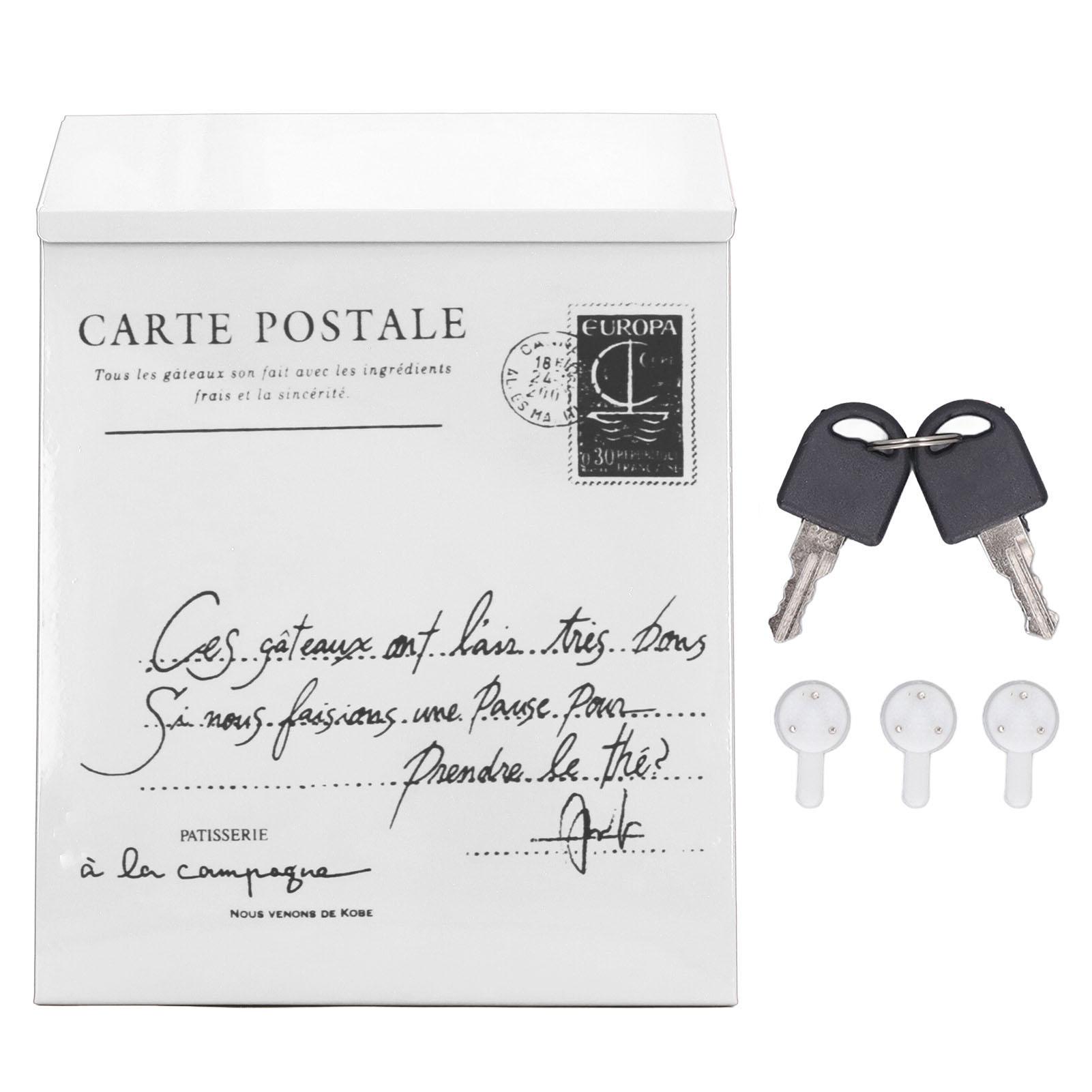 

Железный почтовый ящик настенный в деревенском стиле, запирается на 2 ключа, 3 крючка, водонепроницаемый ящик для предложений