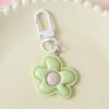 6Pcs Keychain Imitation Leather Texture Flower Shape Keychain Pendant with Alloy Buckle Mobile Phone Bag Hanging Ornament