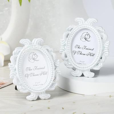 Dekorativer Harzrahmen Elegantes Ovales Fotorahmen-Set für Heimdekoration Hochzeitsausstellung Vintage Harz Bilderhalter