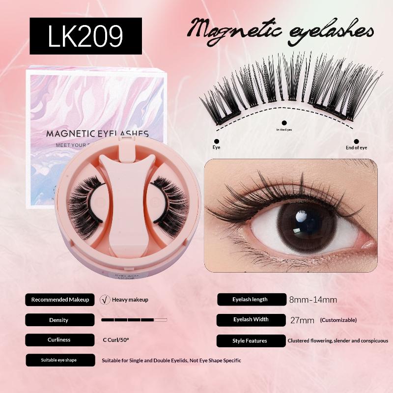 Reusable Magnetic Eyelashes No Glue Needed 3D Natural Look Curly Magnetic False Eyelashes Easy Apply Lashes Kit For Eye Makeup