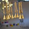10-Pack Rustic Gold Metal Cow Bells with Jute Rope, 2-Inch Vintage Cone Bells for Crafts, Witch Bells, and Boho Farmhouse Wall Decor