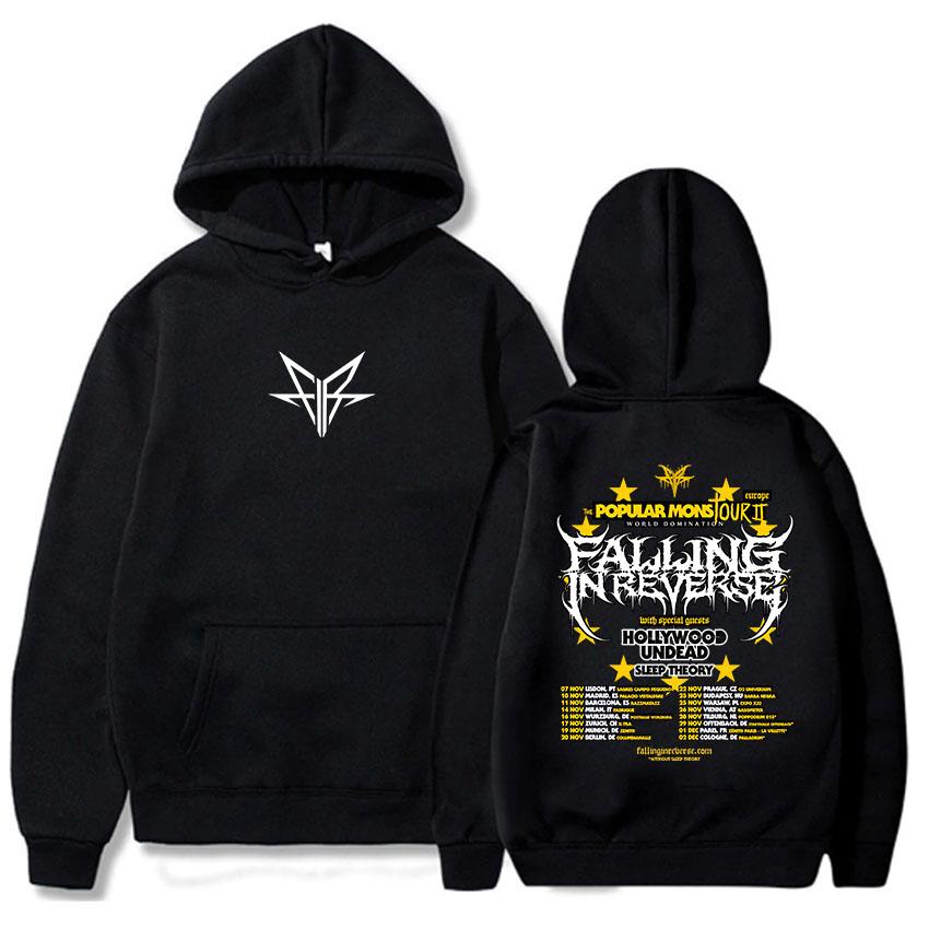 The Popular Mons Tour Clothing Falling In Reverse Band Graphic Hoodies Men/Women Hip Hop Winter Sudaderas Heavy Mental Pullovers