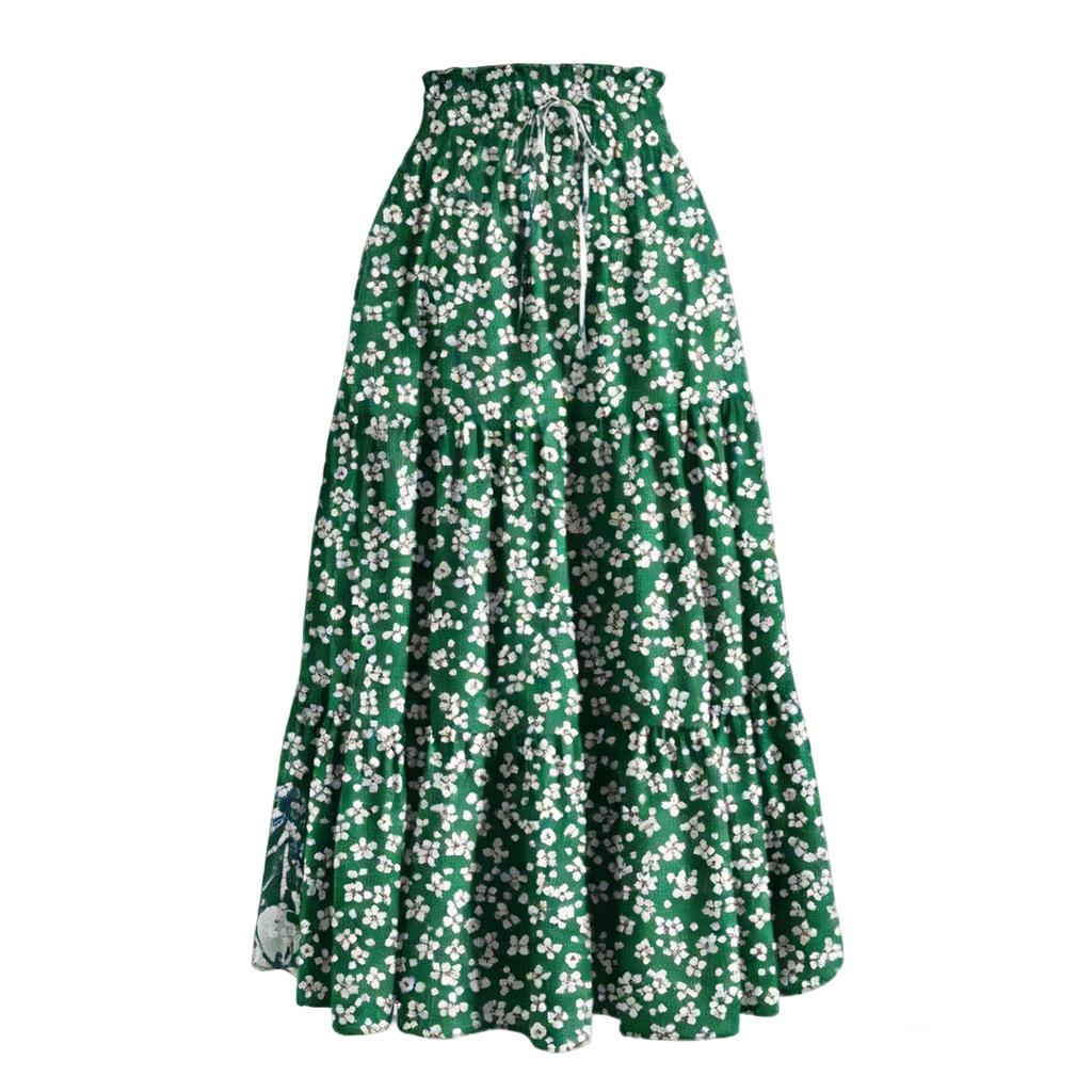 Women's Printed Loose A-line Long Skirt