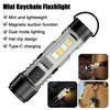 Mini LED Flashlight Rechargeable Powerful Pocket Torch Magnetic Keychain Light For Outdoor Camping Fishing EDC Lamp