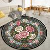 Vintage Rose Runder Teppich, Teppich für Wohnzimmer Schlafzimmer Sofa Spielzimmer Dekor, Rutschfeste Bodenmatte109