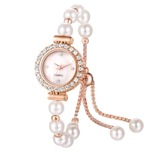 

Cute, Waterproof Women s Pearl Watch: Analog Display, Stylish Bangle Watch, Bracelet Watch, Fashion Watch for Women - Perfect for Birthdays, Anniversa