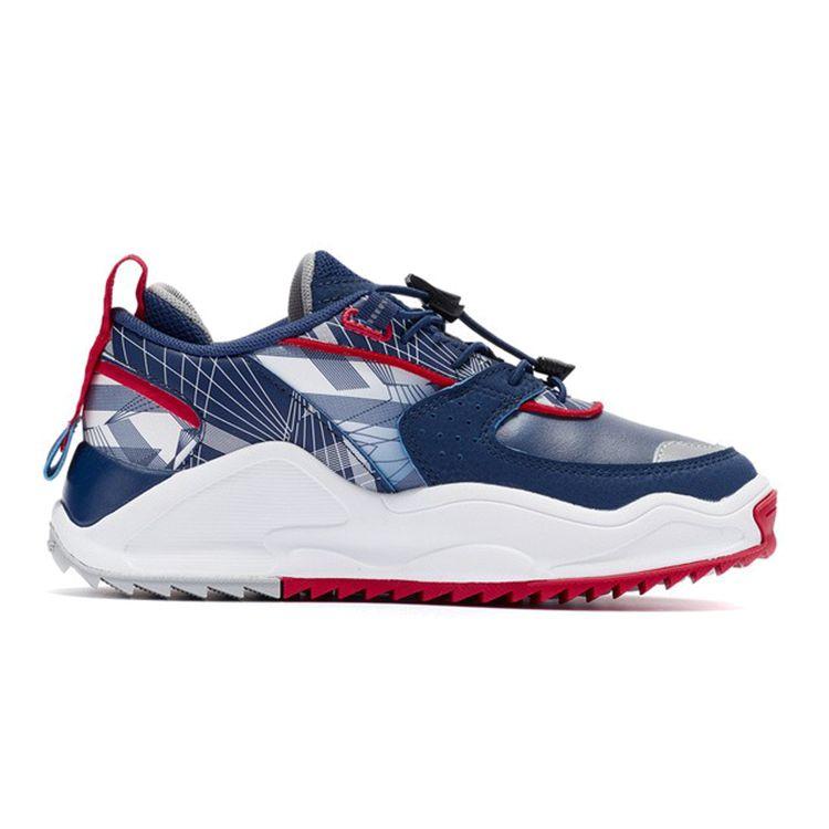 Li-Ning Leave White Reflective Shock Absorption Non-Slip Wear-Resistant Low-Top Kids Running Shoes Kids Running Shoes Blue YKCR124-11