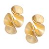 Fashion Ruffle Studs Earrings Statement Earring Copper Texture Ear Studs Ears Accessory Present for Woman and Girls