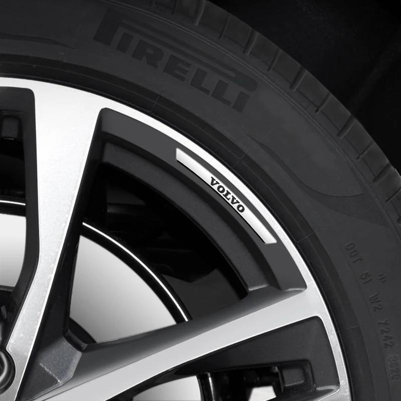 Car Wheel Rim Stickers 4PCS Auto Wheel Hub Decal for Volvo Rdesign Polestar AWD V50 S60 XC60 S40 XC40 XC90 V60 S80 S90 V90 V70