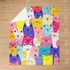 Colorful Cat Pattern Throw Blanket Cute Cartoon Design for Living Room Sofa Decor KidsRoomStyle Gift for Her 150x100