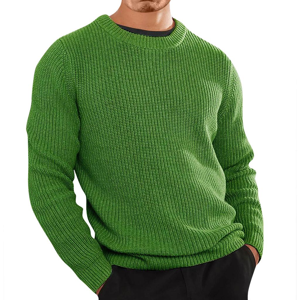 Men's Casual O-neck Loose Cotton Sweater Pullover