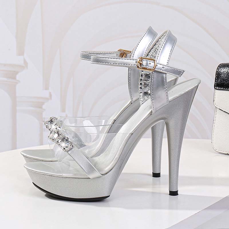 Frau Transparent Super High Heel Sommer Weibliche Wasserdichte Wasser Bohrer Sexy Fee Stiletto Sandalen 13 cm ferse 3 cm plattform von LFD