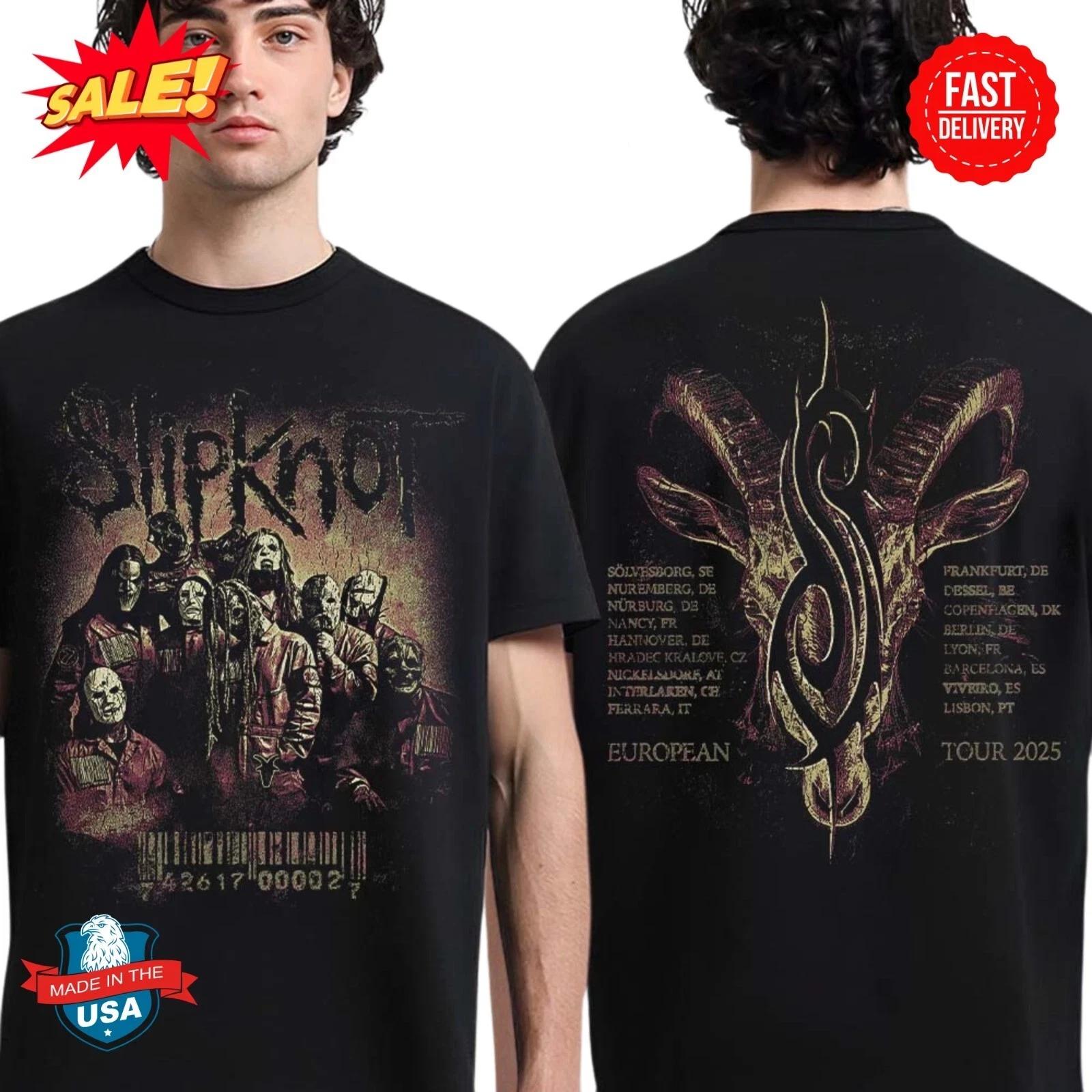 Slipknot 2025 European Tour Merch Band Photo Two Sided T-Shirt M