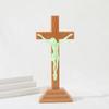 Luminous Jesus Cross Adornment Home Decor Religious Gift Retro Table Nament Wall Hanging Festive Party Supplies