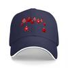 Christmas OrnaUnisexts Black Baseball Cap Holiday Design Red Baubles Pattern Fashion Accessory for Unisex and Women Casual Wear