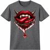 Gothic Vampire Lips T Shirt Fangs Horror Graphic Tee