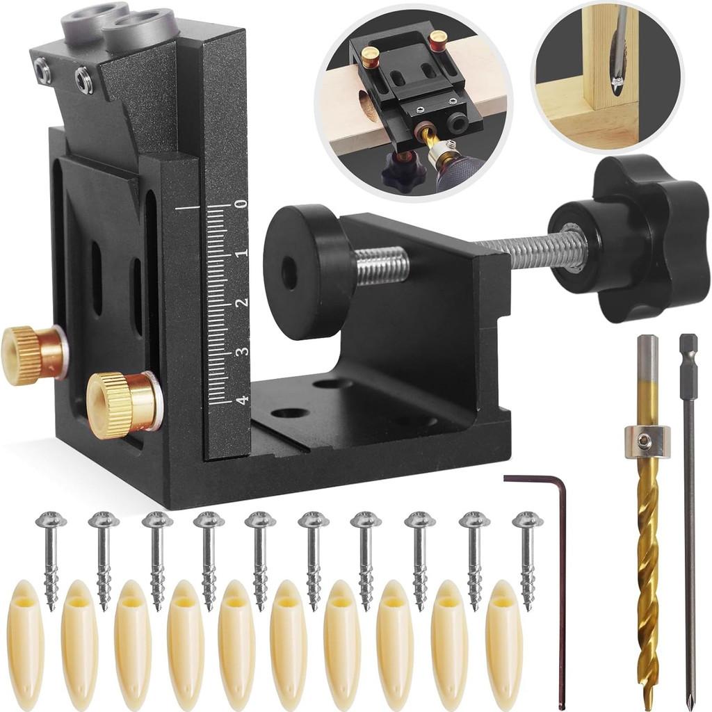 Verstellbarer Schräglochbohrer Schrankplatten Stanzhilfswerkzeug Aluminiumlegierung Holzbearbeitung Bohrpositionierer