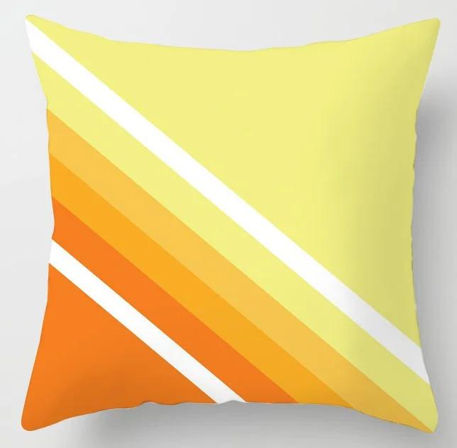Yellow Pattern Pillowcase Office Living Room Home Pillowcase Car Ornaments