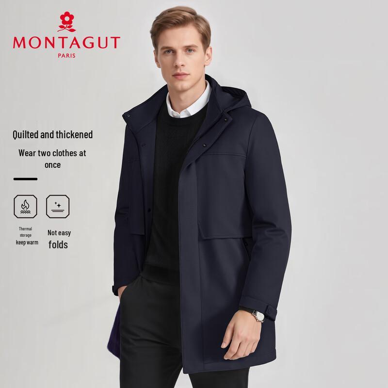 MONTAGUT Men's Padded Hooded Business Casual Jacket