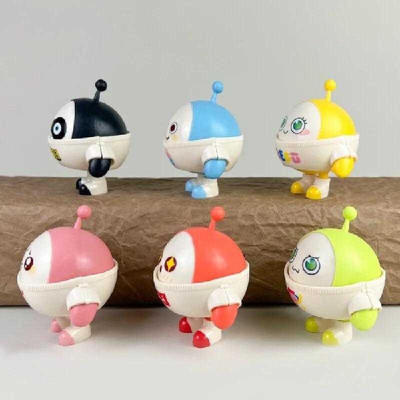 6 Stück Eggy Party Handgemachtes Spiel Niedlich Niedlich Eierschalen-Dekoration Modellpuppe Blindbox-Puppe Drehei-Spielzeug Geschenk Glückliche Puppen Figur Geschenk