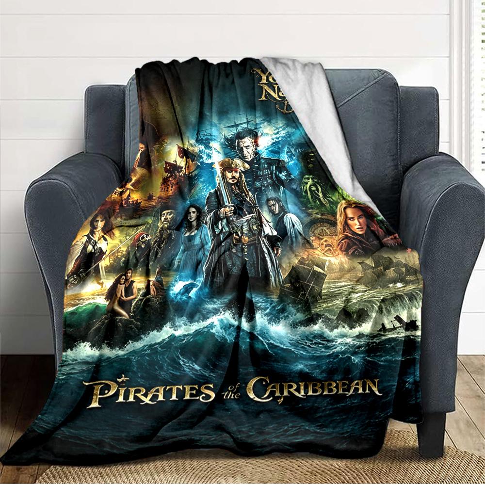 Name Custom Caribean Pirates Print Flannel Blanket High Quality Warm Comfortable Cover for All Seasons Perfect for Gifts Home Decor