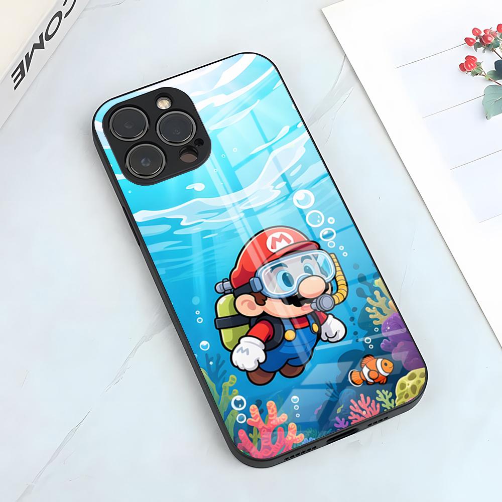 Game Super Mario Phone Case For IPhone 17 Pro Max 15 Pro 16 14 Plus 12 13 Mini 11 Pro Shockproof Glass Cover