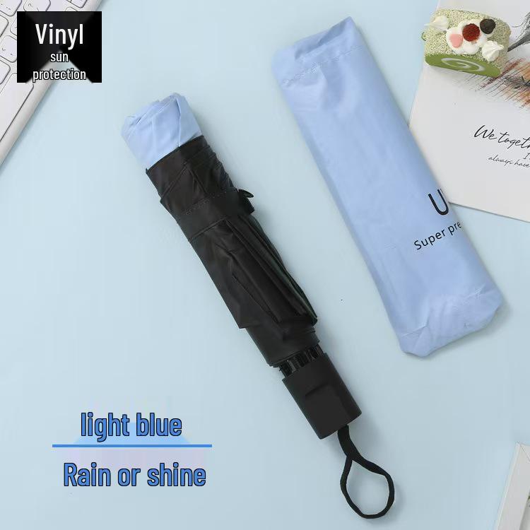Triple Fold Black Glue UV Protection Umbrella - Sun & Rain Couple Umbrella with Custom Logo Option