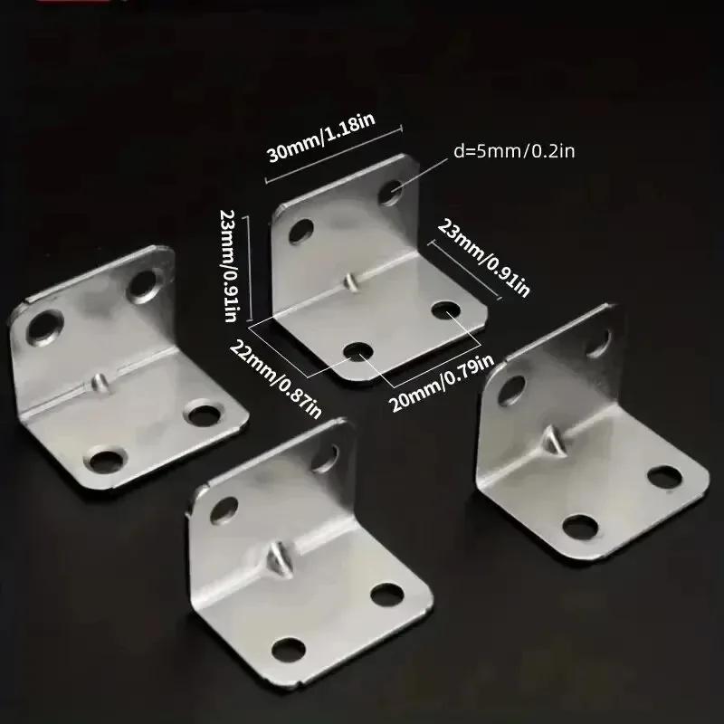 20PCS Stainless Steel L-Shaped Corner Code 90 Degree Laminated Furniture Plate Hardware Right Angle Bracket Cabinets Amagi