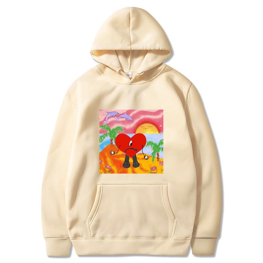 Bad Bunny 'A Summer Without You' Hoodie - Unisex Couple Heart Sweatshirt