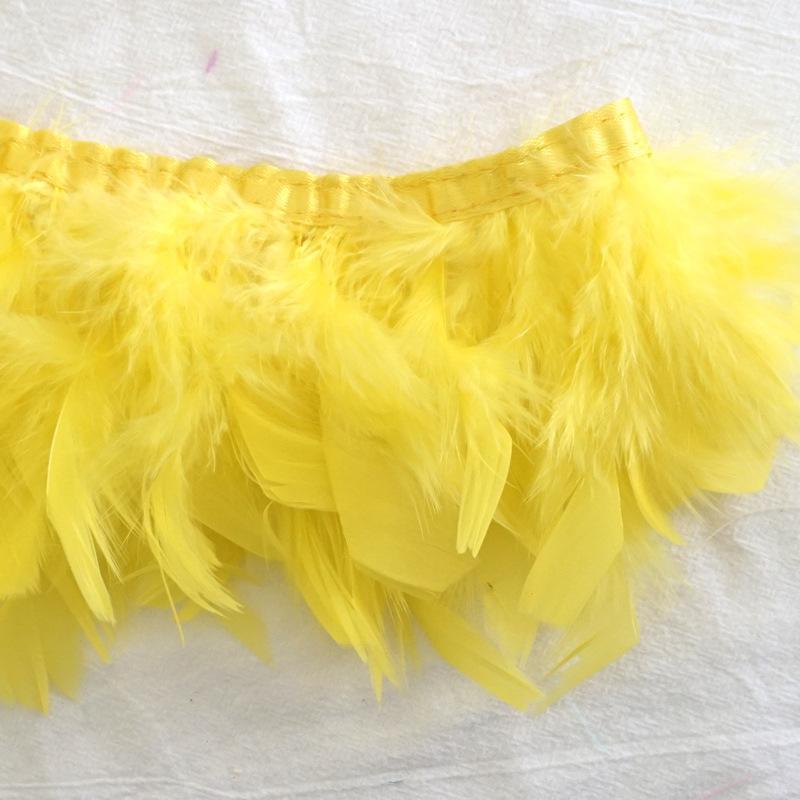 Encrypted Turkey Feather Fire Piece Feather Cloth Edge Skirt Lace Feather Lamp Diy Dance Clothes Accessories Decorative Materials