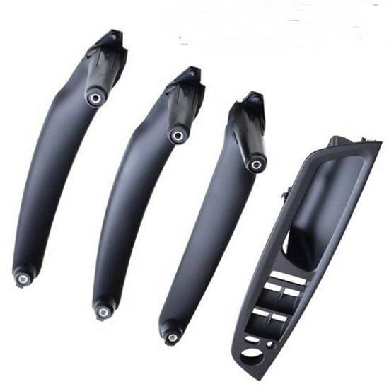 BMW E70 X5 Interior Door Handle 7-Piece Set - Black, Non-Sticky (51416975791)