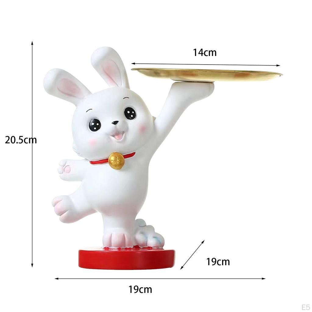 Statue Figurine Animal Sculpture Bunny Figure Resin Decoration Ornament Decorative for Tabletop Home
