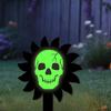 Halloween Yard Stakes Luminous Skeleton Decorative Garden Stakes Wooden Halloween
