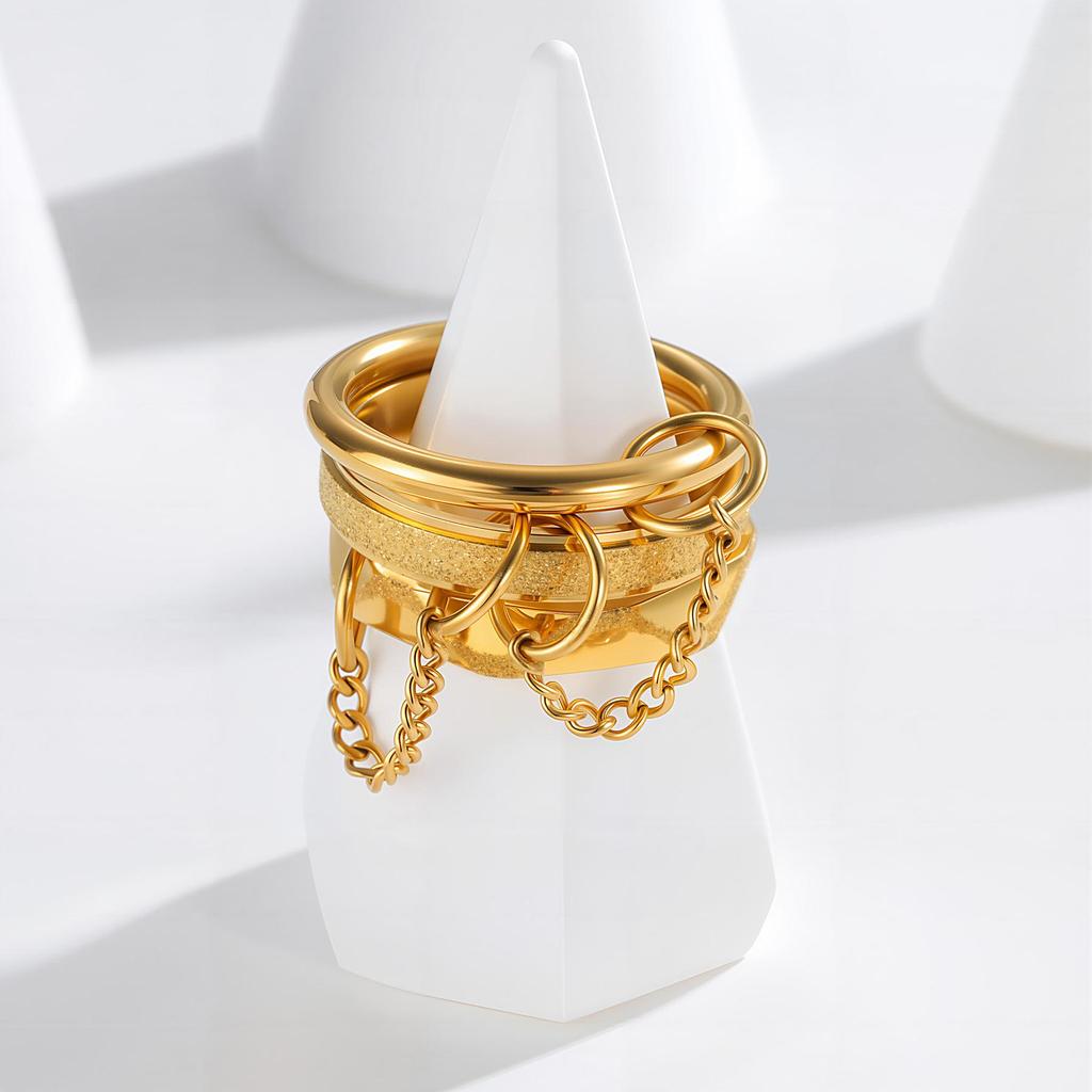 European-American Titanium Steel Stackable Finger Ring - Niche Design